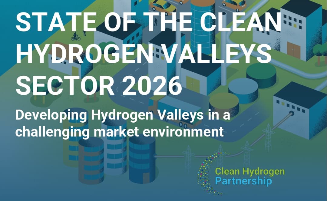 Infografía del informe 2026 de la Clean Hydrogen Partnership sobre Hydrogen Valleys en Europa