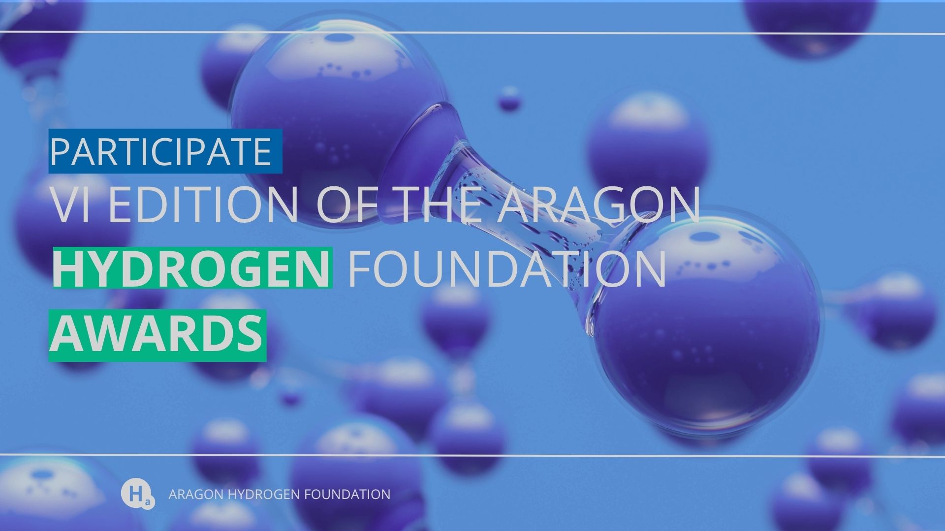 Promotional banner for the VI Edition of the Aragón Hydrogen Foundation Research Awards. The image displays the logos of Redexis, IDOM, and Ercros, highlighting the call for the best research award and best thesis award within the Aragón Hydrogen Valley.