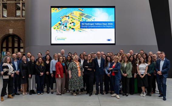 Representatives of Europe’s Hydrogen Valleys during the 2026 collective reflection meeting in Brussels organized by Clean Hydrogen Partnership