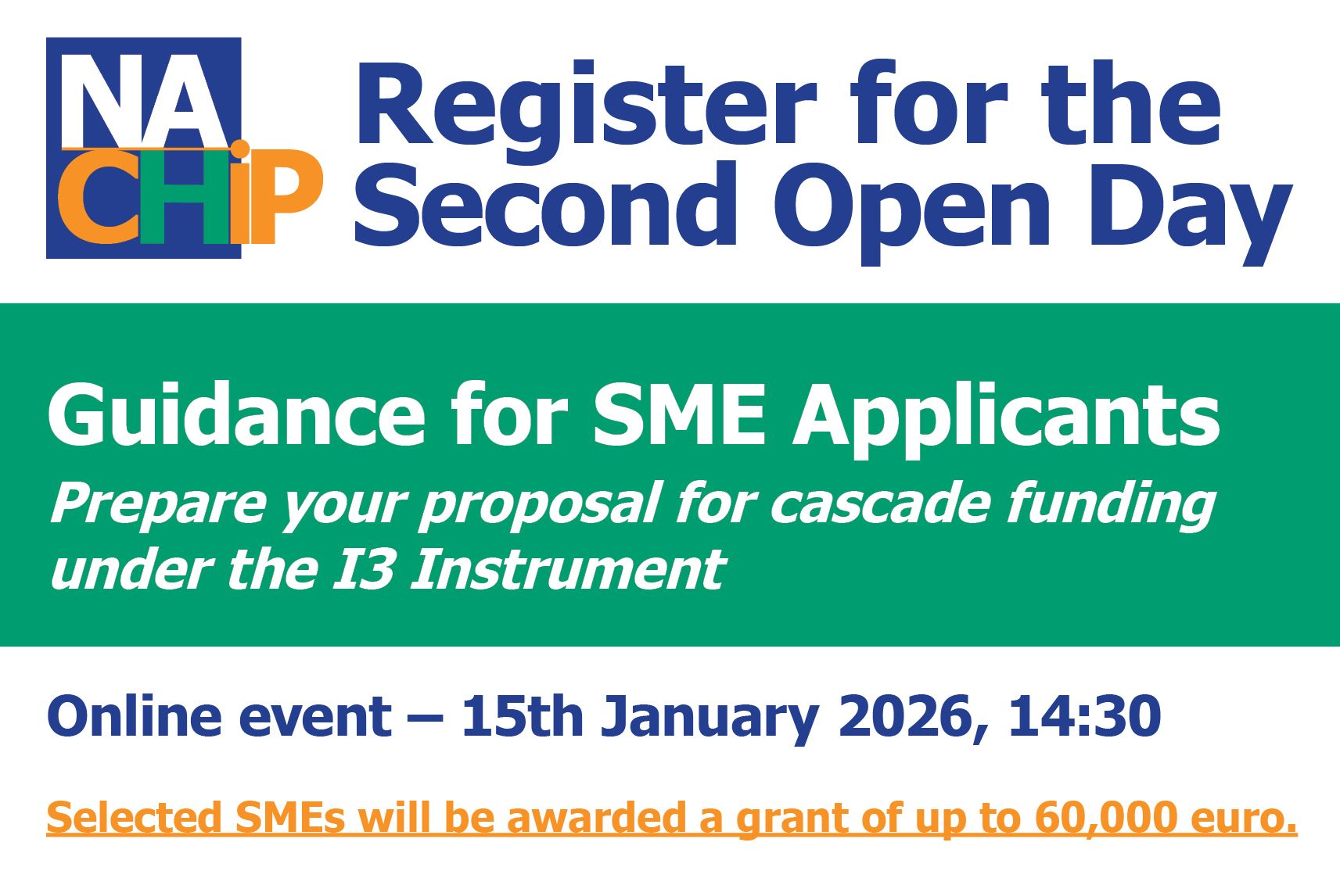 Banner for the Second Open Day of NACHIP North Adriatic Clean Hydrogen Investment Platform 2026